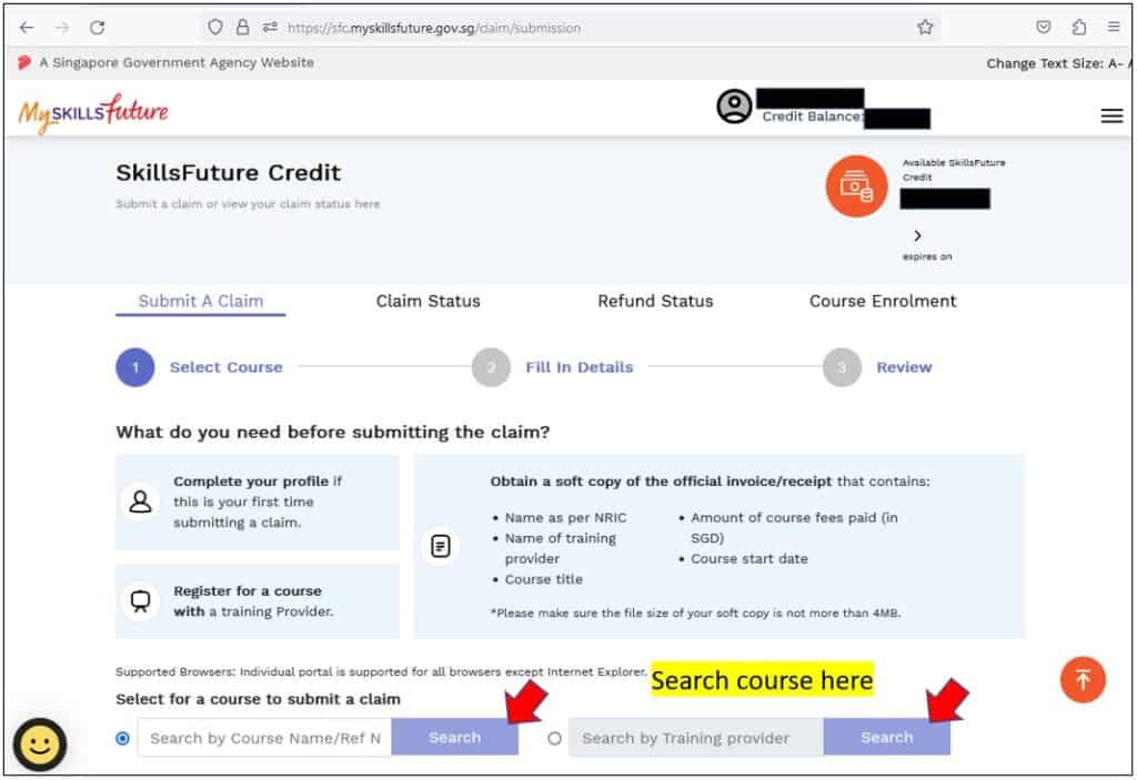 How To Check SkillsFuture Credit Balance & Claim SkillsFuture Courses